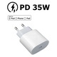 Incarcator rapid PD 35W, Sengoog, alb, compact, protectie la scurtcircuit, set cu cablu USB-C la Lightning 100cm