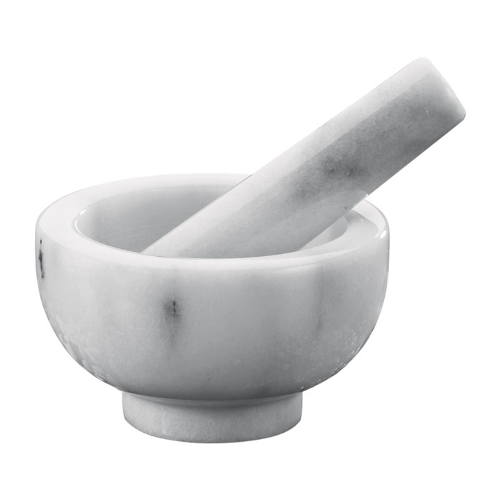 Mozdzierz marmurowy Kuchenprofi, 8x5 cm, compact, ideal pentru condimente si ierburi