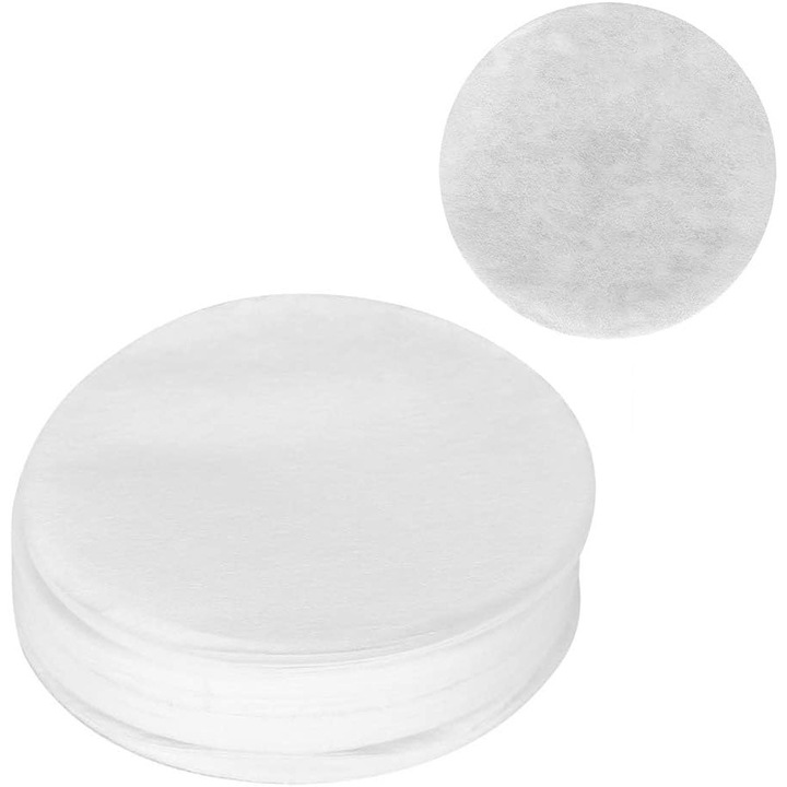 Set 100 filtre de cafea rotunde din hartie nealba, ， 64 mm, pentru aparate de cafea si espresso