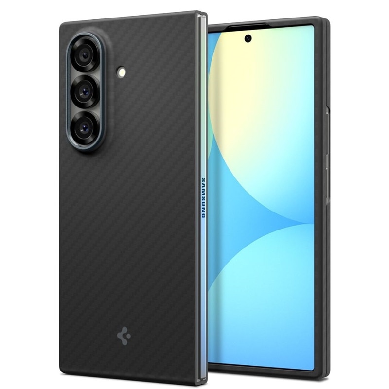 Husa telefon Spigen Airskin Aramid, protectie subtire, poliicarbonat si fibra aramidica, neagra, pentru Samsung Galaxy Z Fold 7