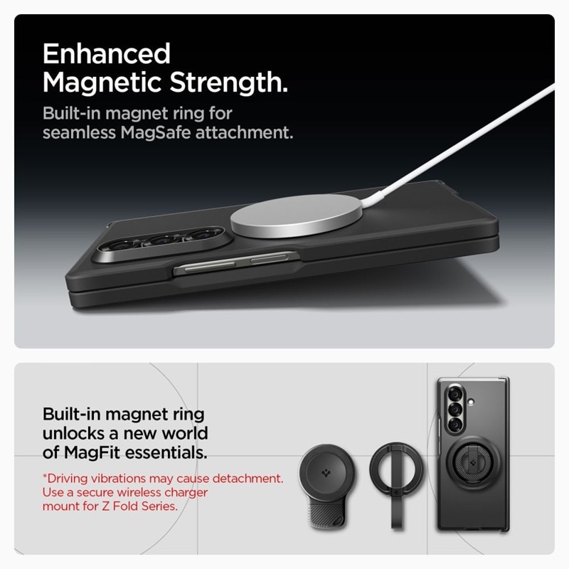 Carcasa Spigen Tough Armor Pro cu MagSafe, compatibila cu Samsung Galaxy Z Fold 7, Negru