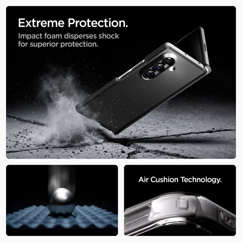Carcasa Spigen Tough Armor Pro cu MagSafe, compatibila cu Samsung Galaxy Z Fold 7, Negru
