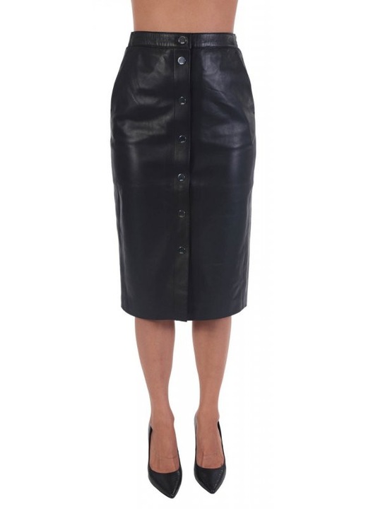 Fusta Karl Lagerfeld, pensil, neagra, piele ecologica, 42 EU