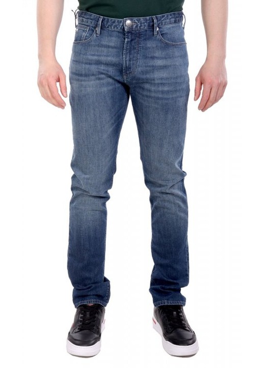 Blugi barbati Emporio Armani J06 slim fit, albastru, bumbac/elastan