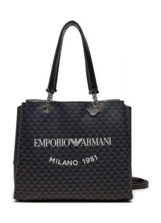Női táska, Emporio Armani, Eagle Allover modell, 100% poliészter, 25.5x20x13cm, One Size