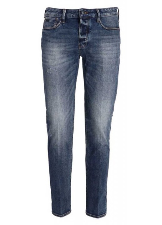 Blugi barbati, Emporio Armani, J75 Slim Fit, Bumbac/Elastan, Albastru