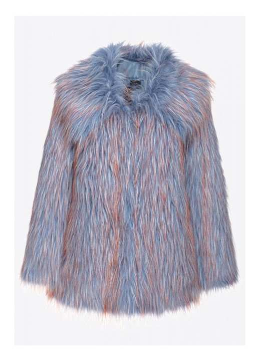 Geaca dama Pinko CruDelia, blana economica, portocaliu-albastru, poliester, S INTL