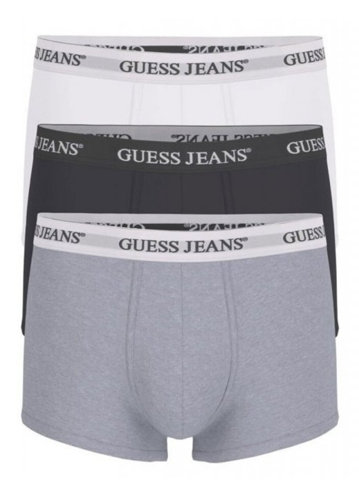 Set lenjerie intima GUESS JEANS, 3 bucati, bumbac elastic, negru-alb-gri, S INTL