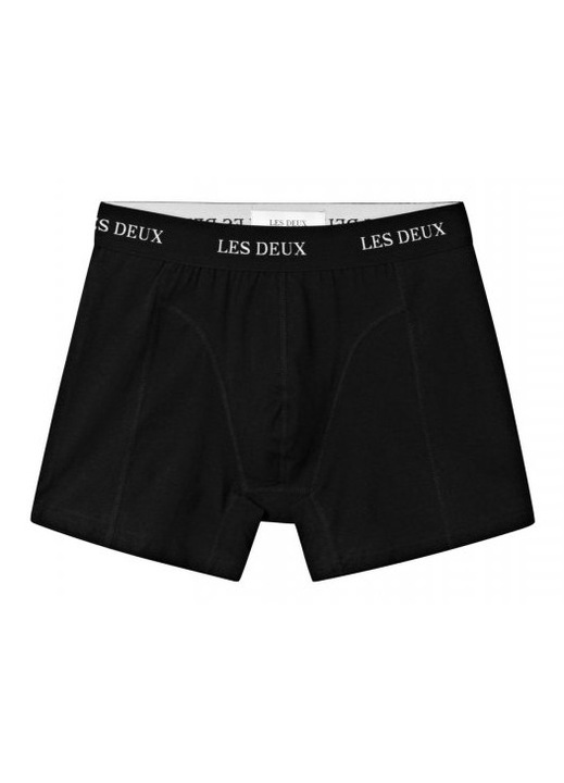 Lenjerie intima barbati, LES DEUX, set negru, 95% bumbac, 5% elastan, Negru