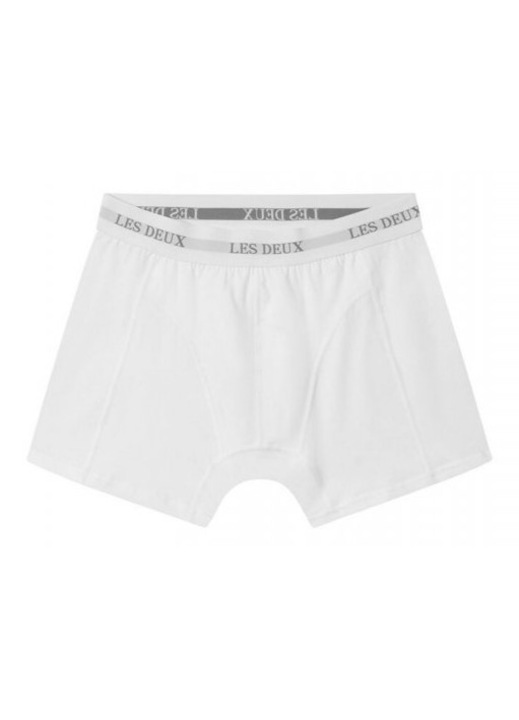Lenjerie intima barbati, LES DEUX, boxer 2P, alb, 95% bumbac organic, 5% elastan