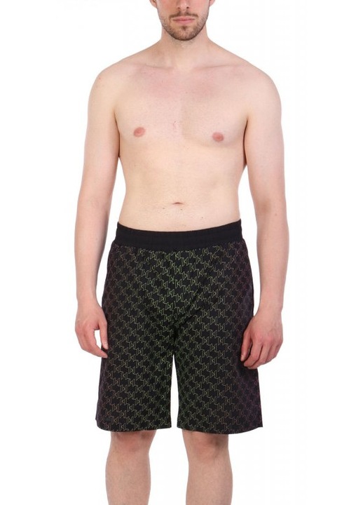 Costume de baie barbati Karl Lagerfeld, logo integral, negru, 96% bumbac, 4% elastan