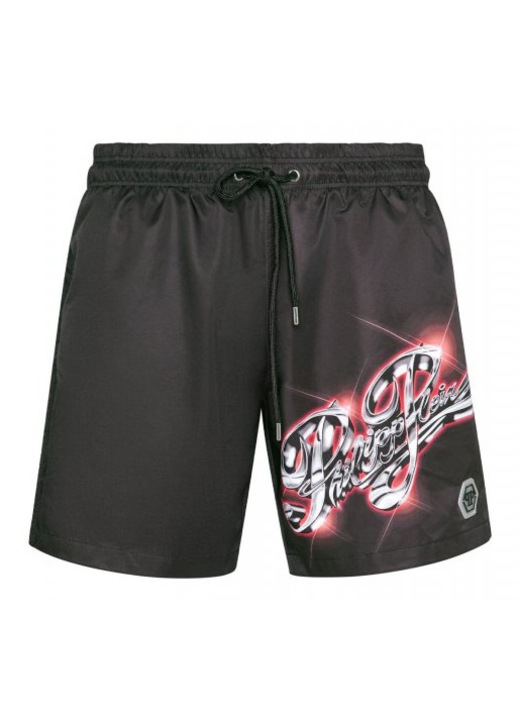 Costum de baie barbati, Philipp Plein, boxer, 100% poliester, Negru