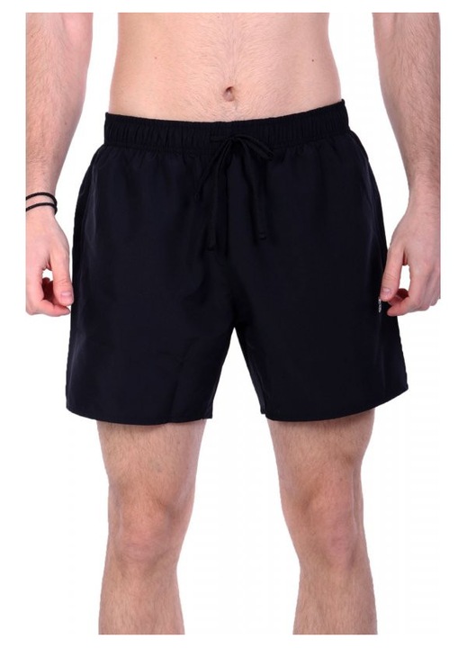 Set plajă bărbați HUGO, costum de baie, prosop, 100% poliester, 100% bumbac, culoare negru, dimensiune L