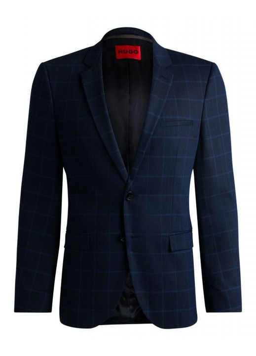 Sacou barbati HUGO ARTI232X, albastru inchis, lana, viscoza, poliester