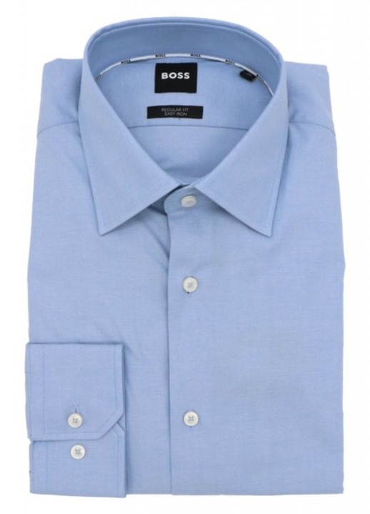 Camasa BOSS, albastru, elastica, bumbac