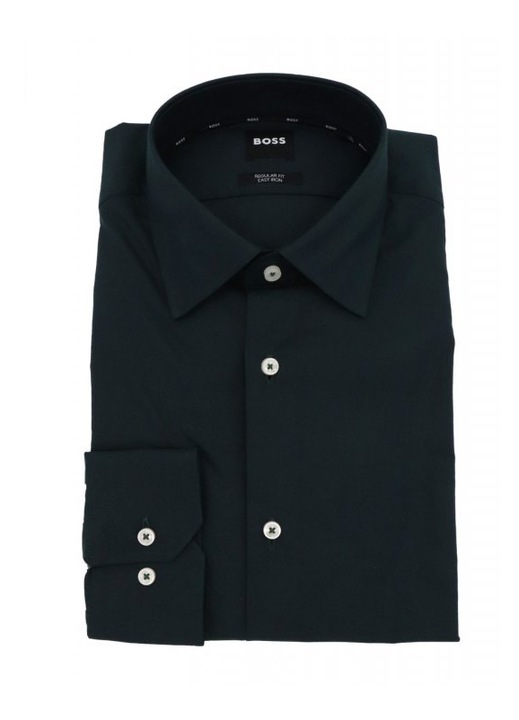 Camasa BOSS, negru, material elastic bumbac