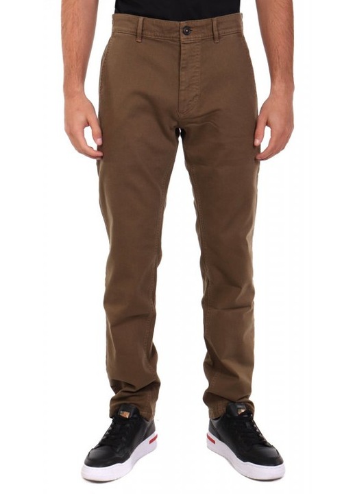 Pantaloni barbati BOSS casual chino slim fit, maro, bumbac si elastan
