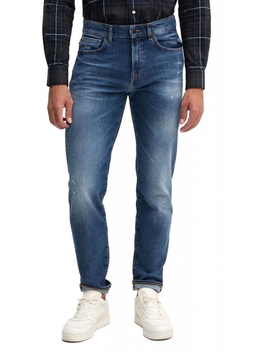 Blugi barbati BOSS, CASUAL REGULAR FIT, croiala regulata, albastru, bumbac-poliamida-elastan, 38 EU