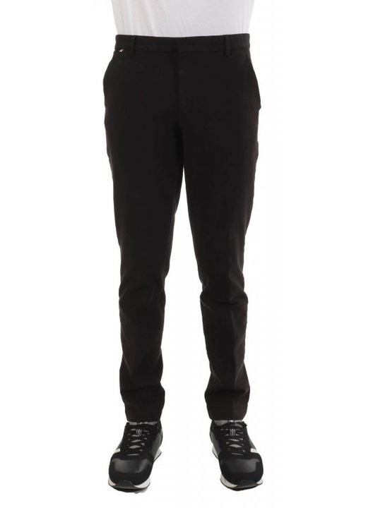 Pantaloni barbati BOSS Kaito1 Slim Fit, elastici, negri, bumbac-elastan