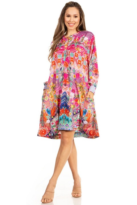 Rochie Eloisa 1649-574, roz, marimea L/XL, SAKKAS