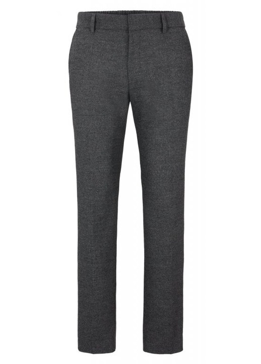 Pantaloni barbati BOSS Chino Slim Fit, gri, lana si poliester
