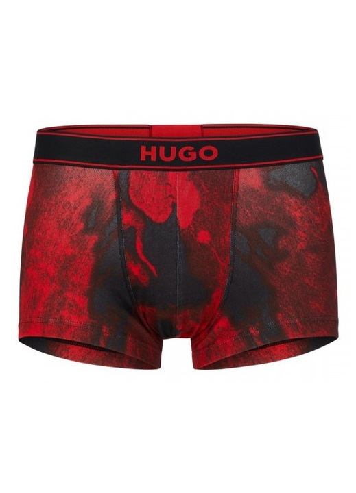 Boxeri barbati, HUGO, Bumbac/Elastan, Negru/Rosu, XL INTL