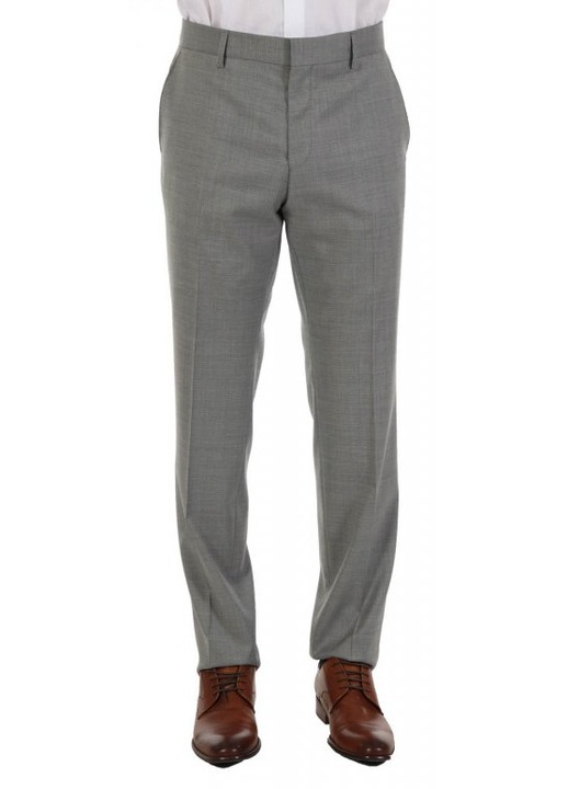 Pantaloni barbati, BOSS, SLIM FIT H-GENIUS-MM-224, 100% lana, gri