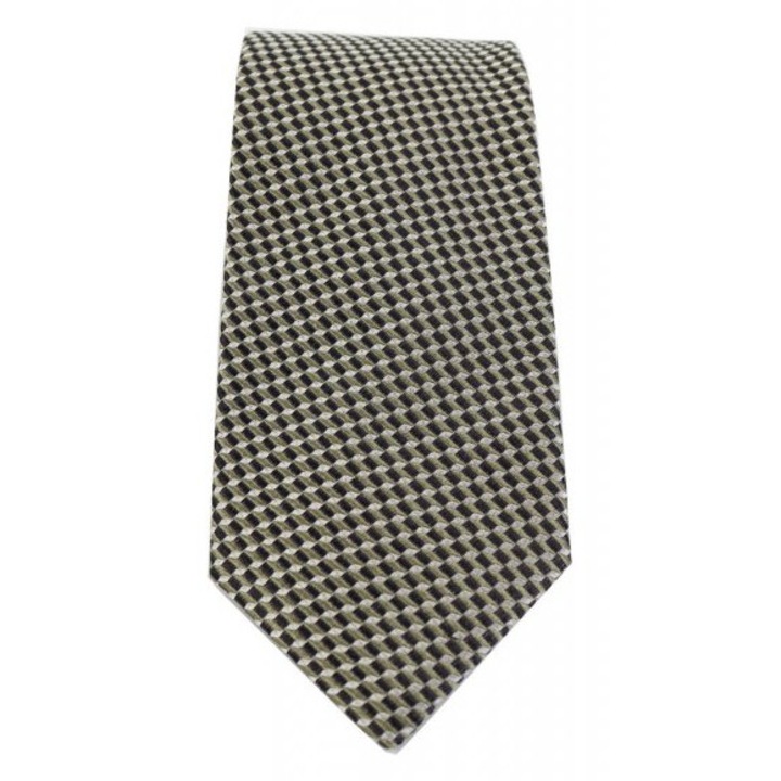 Cravata BOSS H-Tie 7.5cm kaki-negru matase one size