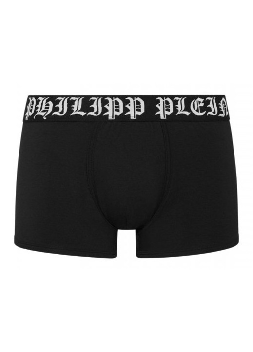 Boxer negru Philipp Plein, lenjerie intima barbati, compozitie modal-bumbac-elastan, logo cauciuc, M INTL