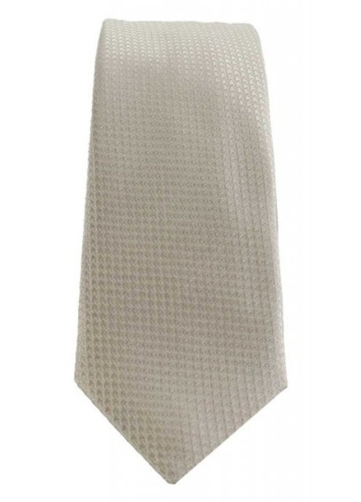 Cravata Karl Lagerfeld Grabata Mikroschedio, 100% Metaxa, culoare ecru, One Size