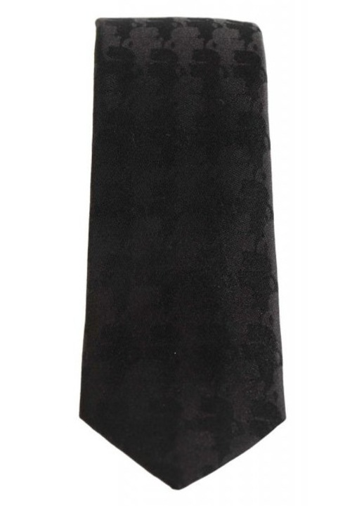 Cravata Karl Lagerfeld, model Grabata All Over Logo, 100% Metaxi, culoare mauro, dimensiune One Size
