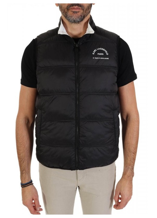 Vesta reversibila Karl Lagerfeld, negru-alb, 100% poliamida, fara maneci, 56 EU