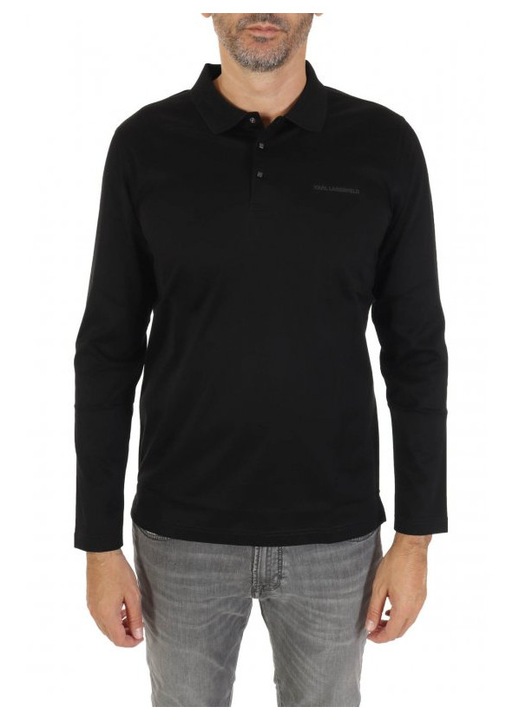 Pulover polo, KARL LAGERFELD, Bumbac, Negru