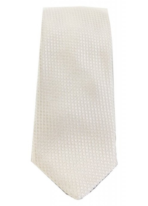 Cravata Karl Lagerfeld Grabata Mikroschedio Ecru, 100% Metaxi, One Size