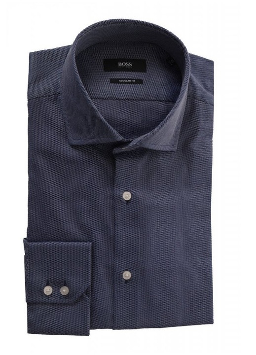 Camasa barbati BOSS Gordon regular fit, bumbac 100%, albastru, 40 EU