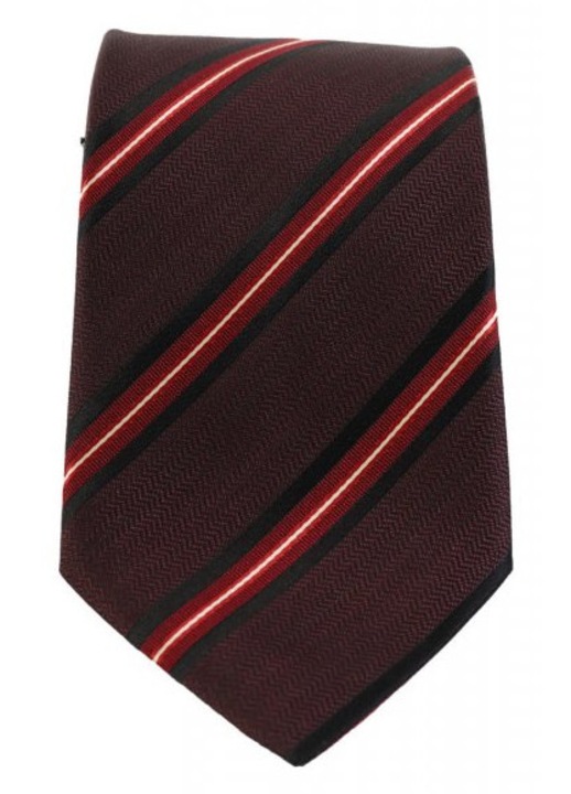 Cravata BOSS, model RIGE, marime unica, rosu-maro, 100% matase
