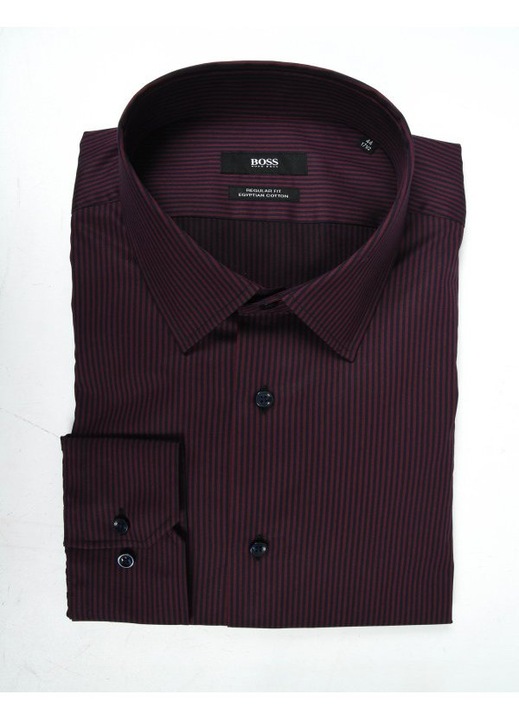 Tricou dama BOSS, model regular fit, bumbac, visiniu/verde, 39 EU