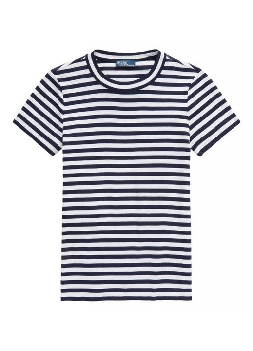 Tricou dama, Ralph Lauren, Bumbac, Bleumarin/Alb, S INTL