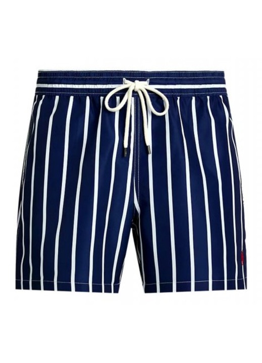 Costum de baie Ralph Lauren, dungi, albastru, 100% poliester, XL INTL