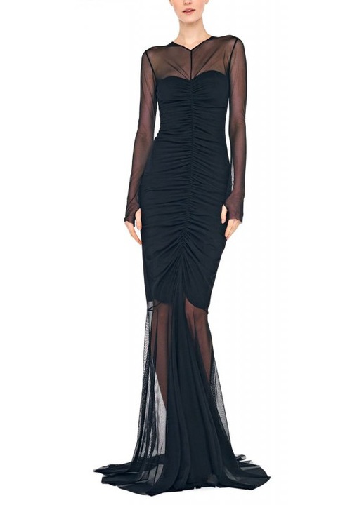 Rochie, Norma Kamali, decolteu in V, poliester/elastan, Negru