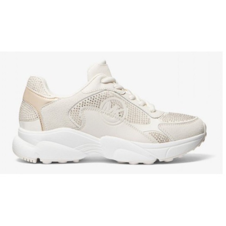 Női teniszcipő Michael Kors Keaton, arany/krém, természetes bőr, fűzős, 36 EU