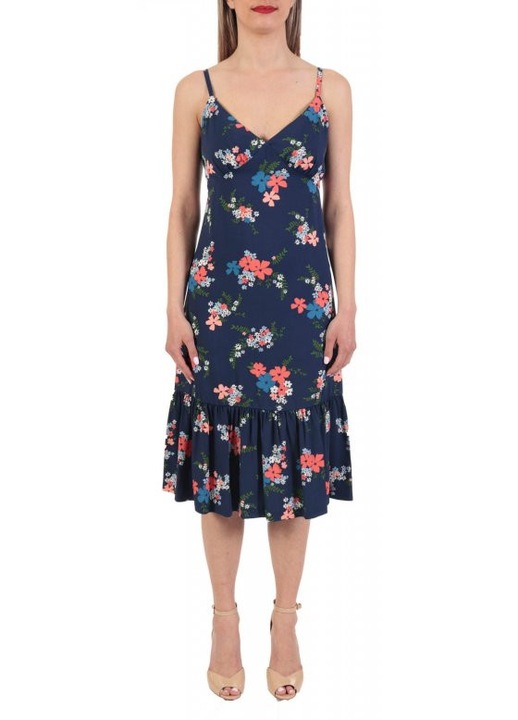 Rochie dama Michael Kors, albastru, volane, viscoza