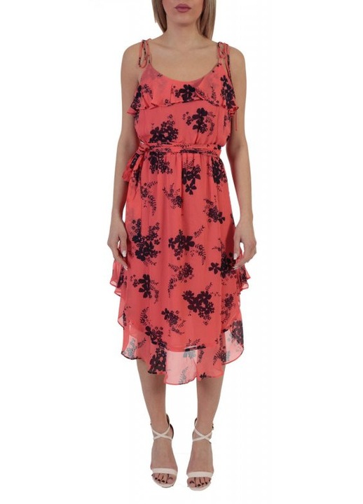 Michael Michael Kors, Rochie scurta cu imprimeu floral, Coral/Bleumarin, M
