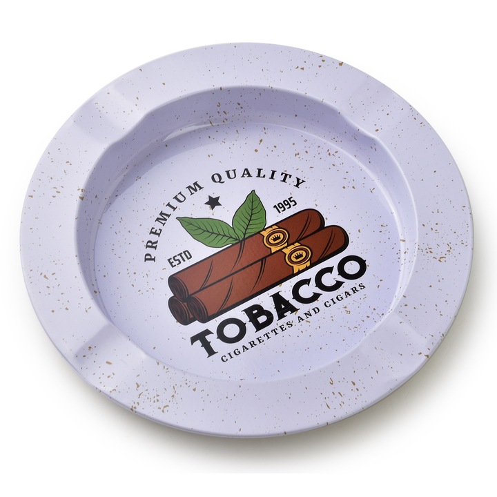 Scrumiera Mondex Ashley, 13,5x1,5cm, metalica, design elegant, utilizare interioara si exterioara