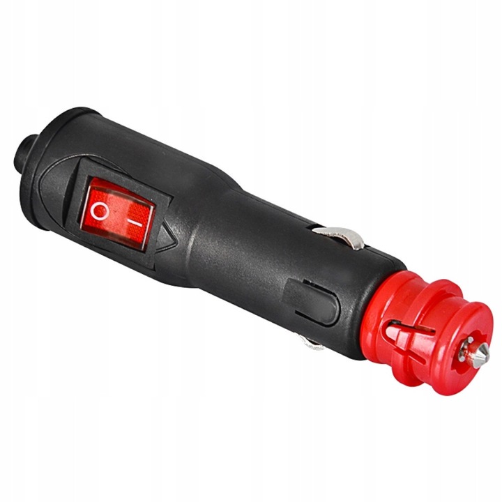 Jacky 12-24V 15A autós szivargyújtó aljzat adapter piros kapcsolóval