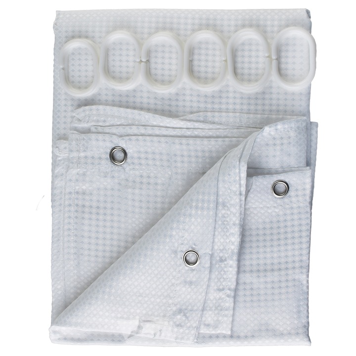 Zac White Zaslona prysznicowa, 180x180cm, 12 ochiuri, multicolor