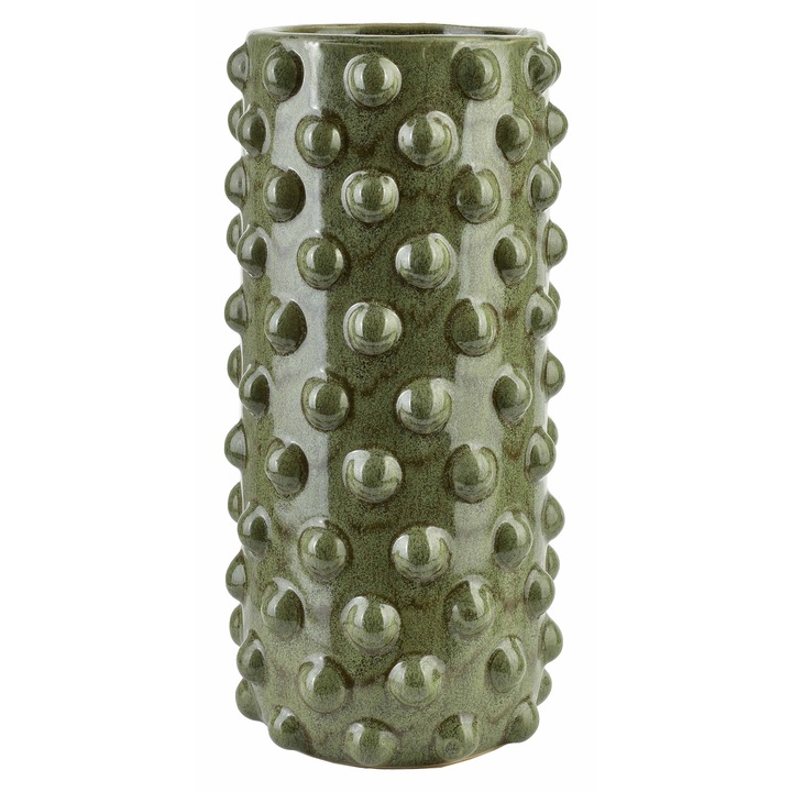 Vaza ceramica Mondex YARINE BUBBLE verde 13x13x31cm, design elegant, textura tridimensionala