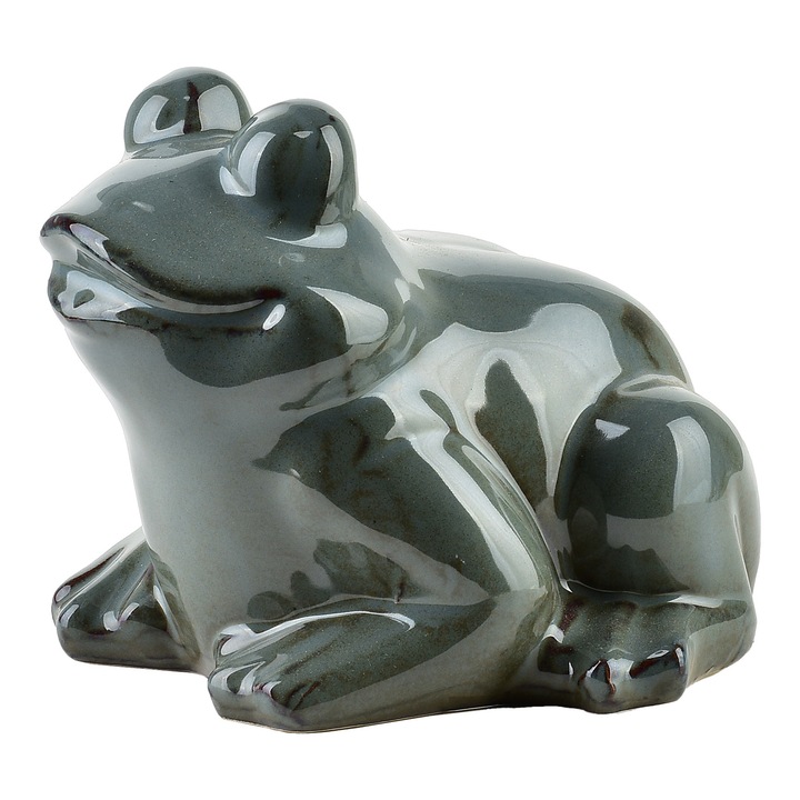 Figura ceramica broasca MAVE BLUE, 16x15,5x13cm, albastra, decorativa