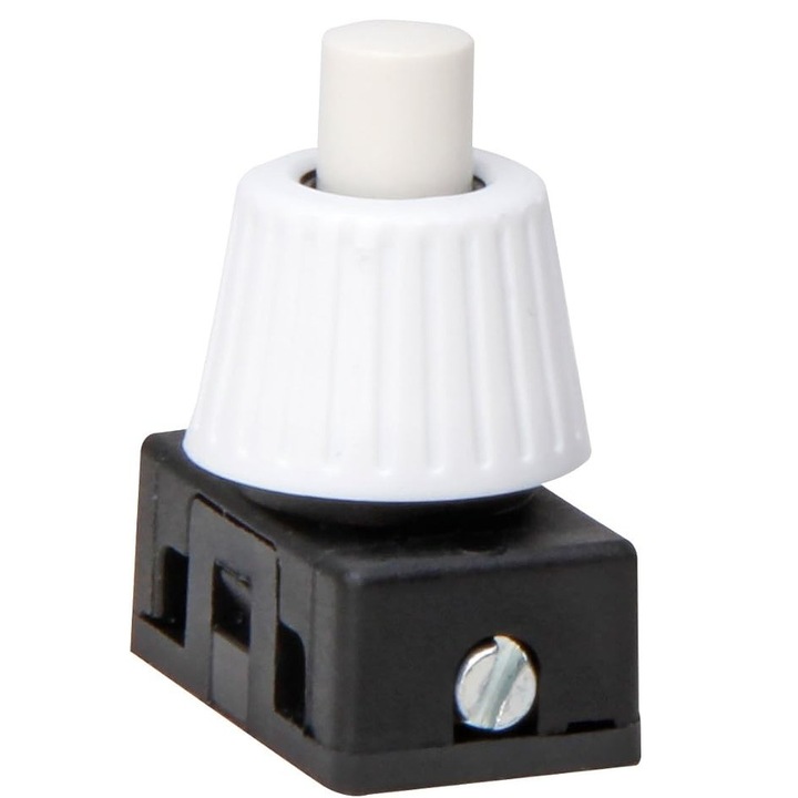 Intrerupator pe fir, Tip Buton 2A, 250V, Alb