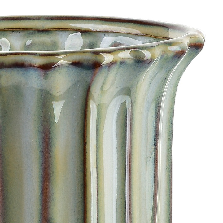 Vaza decorativa Mondex Tenos Dark, 13,5x12,5x25cm, ceramica, design modern